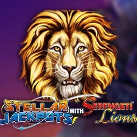 Official Jackpots logo: Stellar Jackpots with Serengeti Lions by Lightning Box Game at Goldenbet Casino