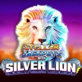 Stellar Jackpots with Silver Lion slot visual from Lightning Box Game available on golden-bet-casino.com